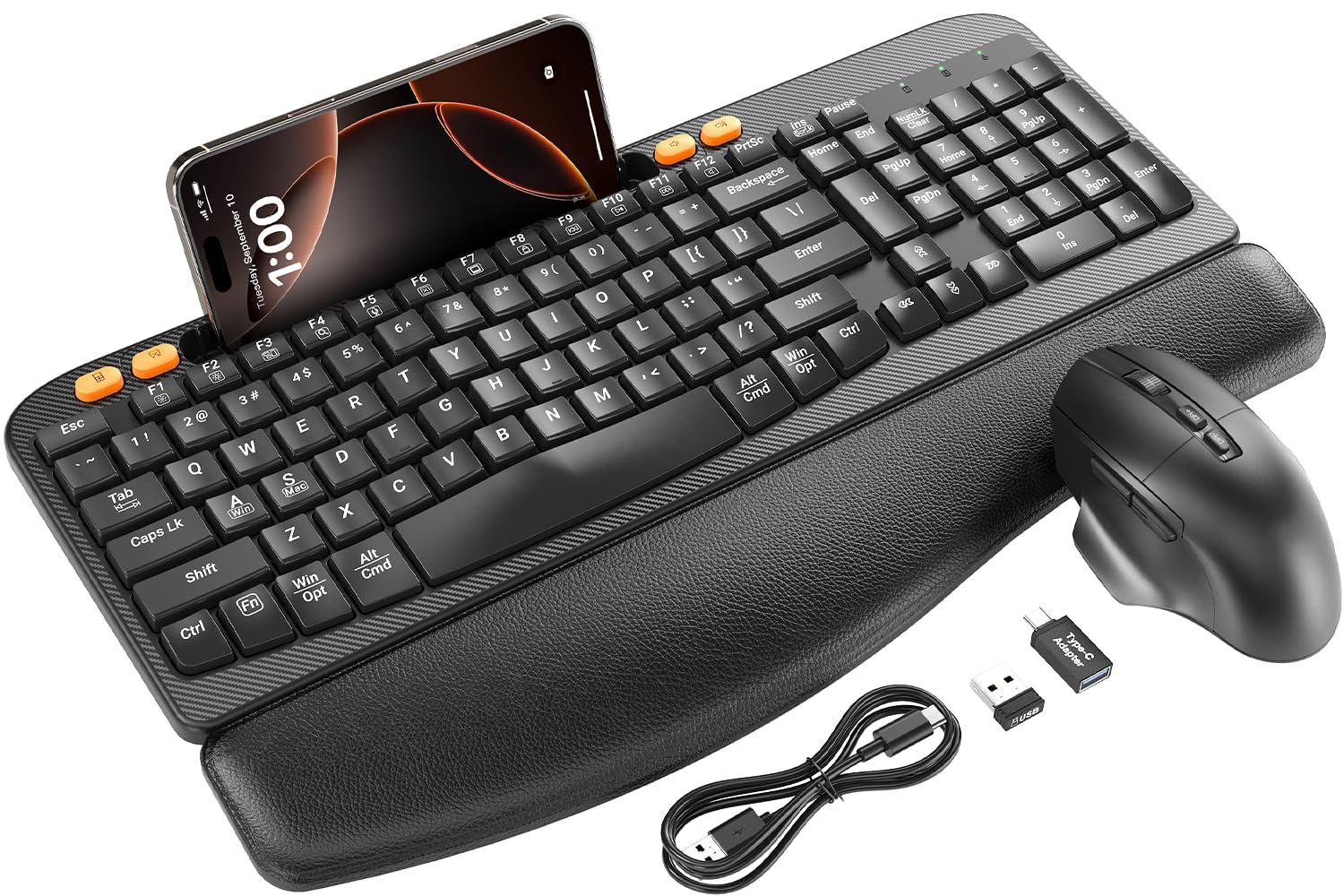 Amazon.com: Wireless Keyboard and Mouse Combo, Ergonomic Wave Keys